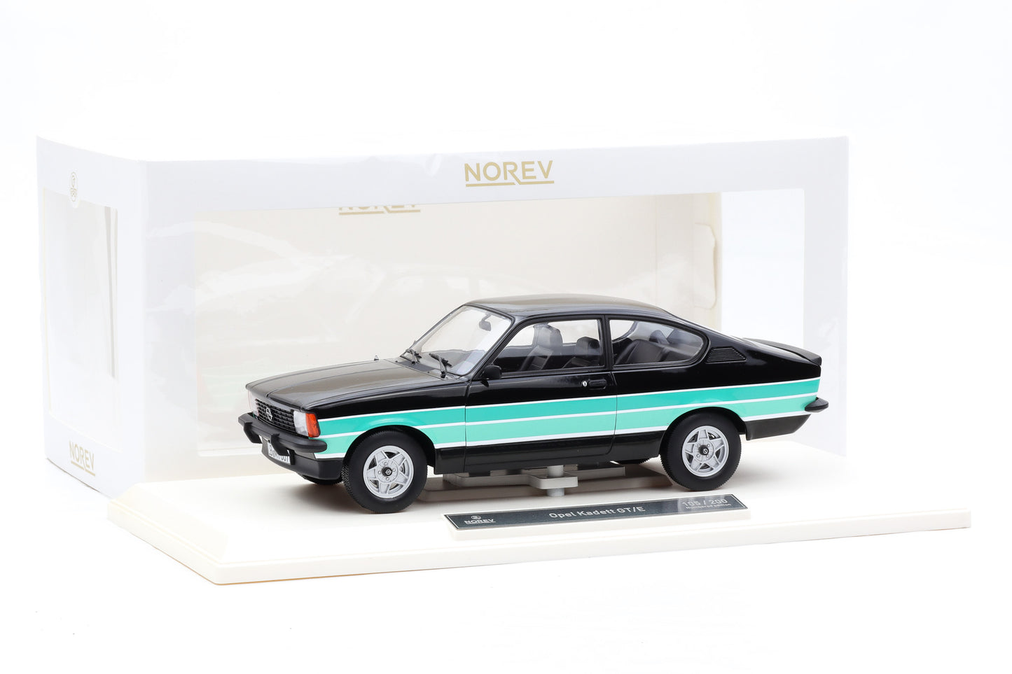 1:18 Norev Opel Kadett GT/E C-Coupe 1977 black/ green stripes - Limited 200 pcs.