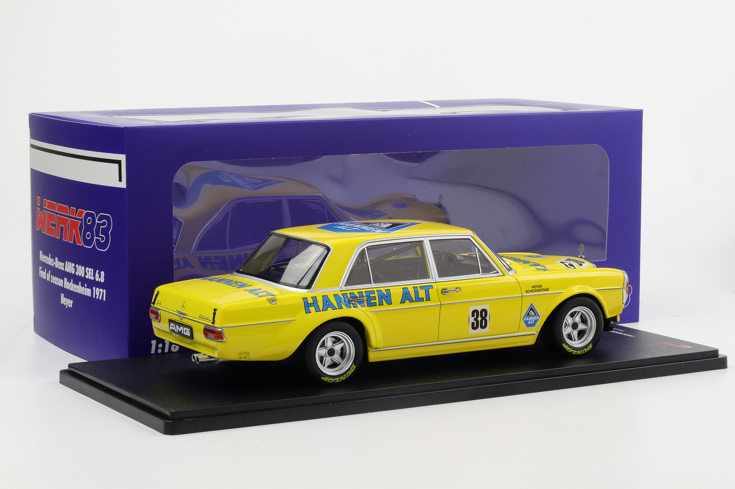 1:18 Mercedes-Benz AMG 300 SEL 6.8 #38 Hannen Alt Hockenheim 1971 Heyer Werk83