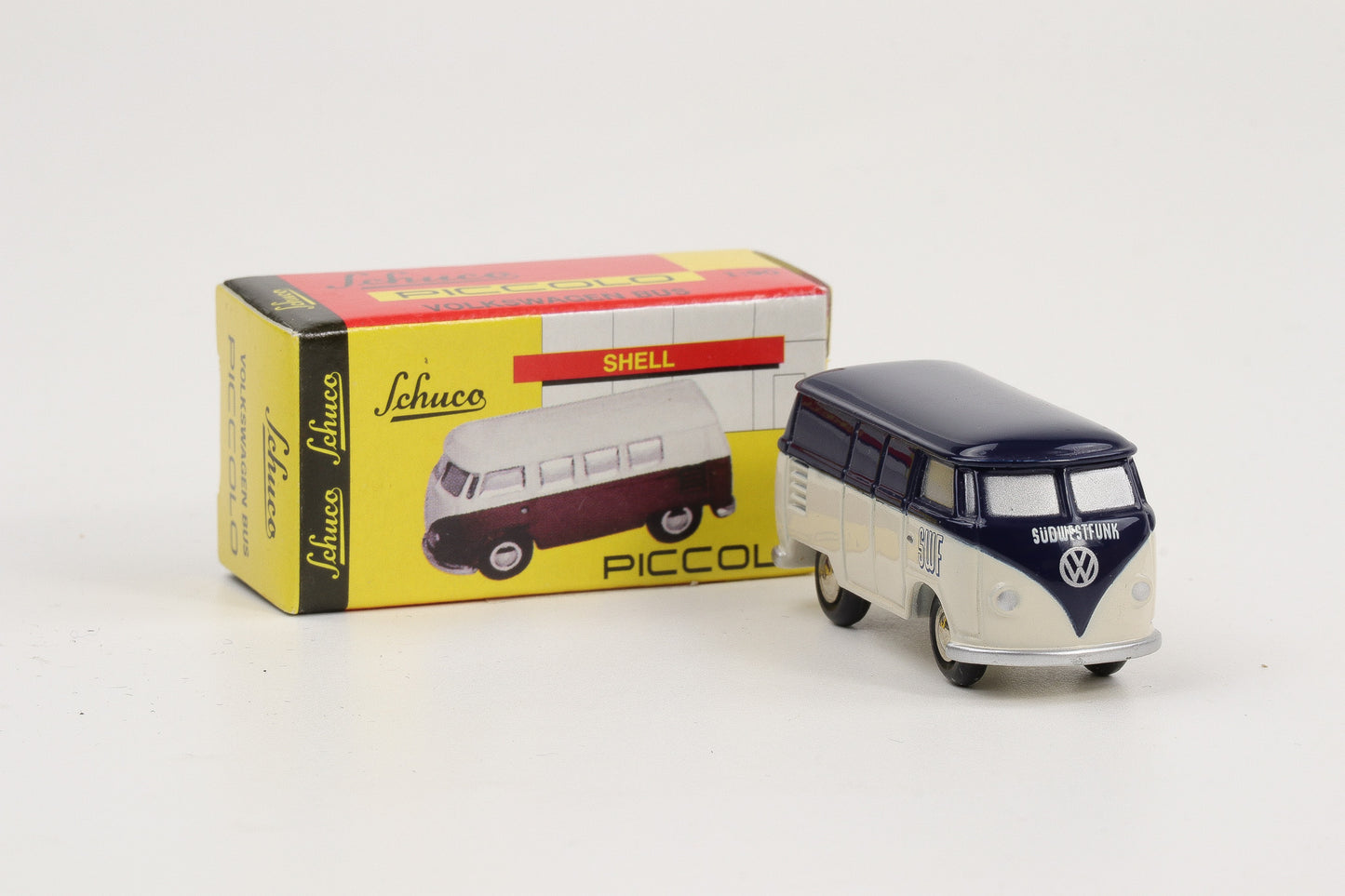 1:90 Schuco Piccolo VW T1 Bus Bulli SWF Südwestfunk schwarz-weiß Art.Nr. 01311-SW