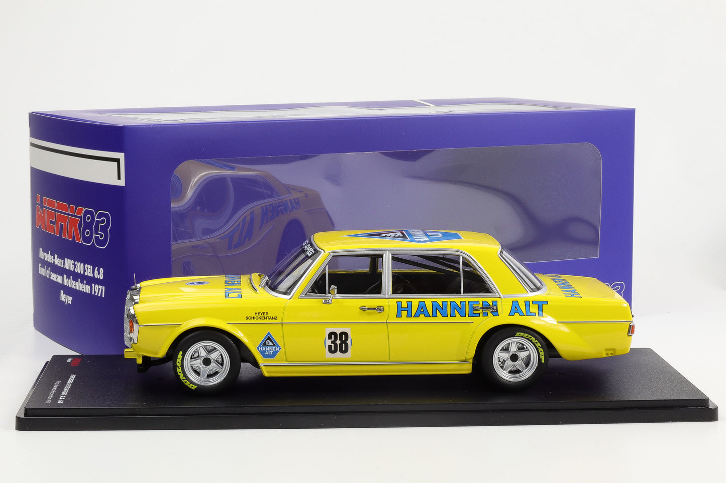 1:18 Mercedes-Benz AMG 300 SEL 6.8 #38 Hannen Alt Hockenheim 1971 Heyer Werk83