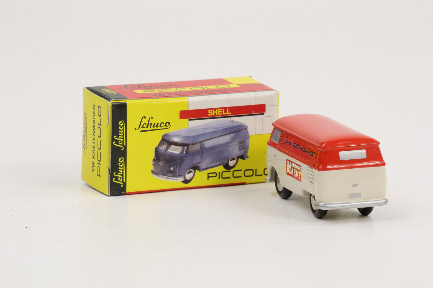 1:90 Schuco Piccolo VW T1 Bus Bulli 20 Jahre Oldtimer Markt 25 Jahre Veterama orange-weiß