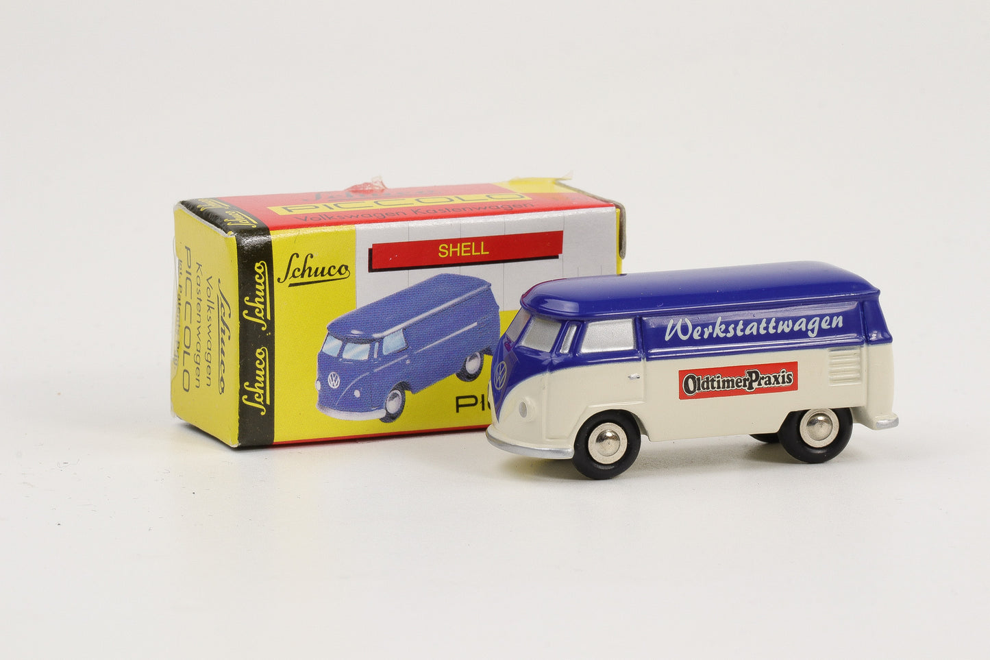 1:90 Schuco Piccolo VW T1 Bus Bulli Oldtimer Praxis Werkstattwagen blau-weiß