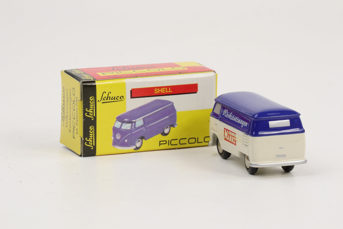 1:90 Schuco Piccolo VW T1 Bus Bulli Oldtimer Markt Werkstattwagen blau-weiß