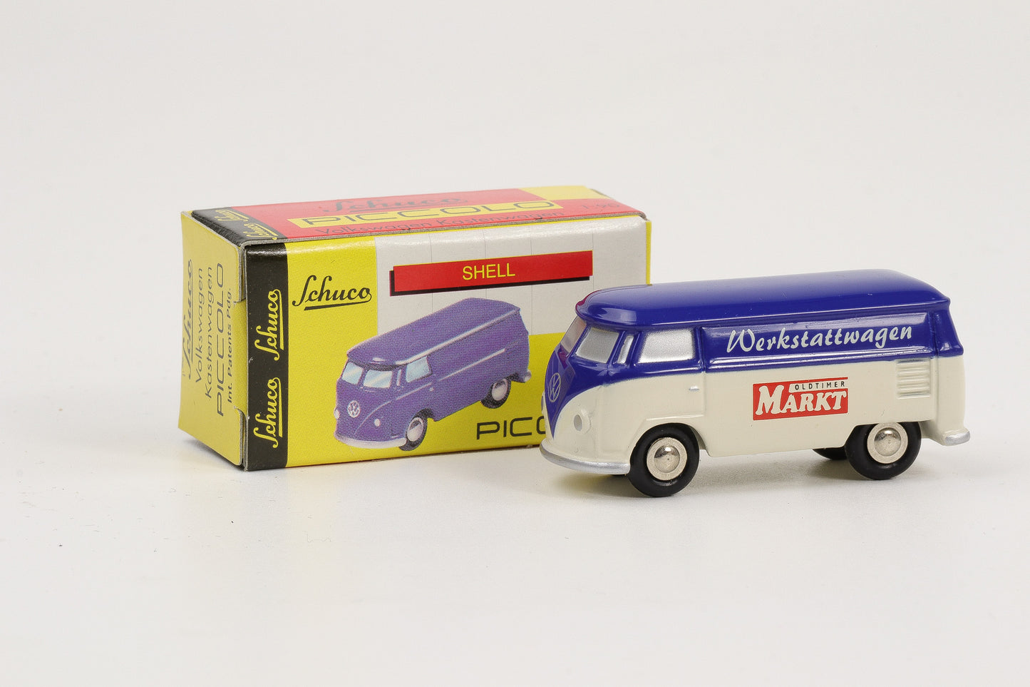 1:90 Schuco Piccolo VW T1 Bus Bulli Oldtimer Markt Werkstattwagen blau-weiß