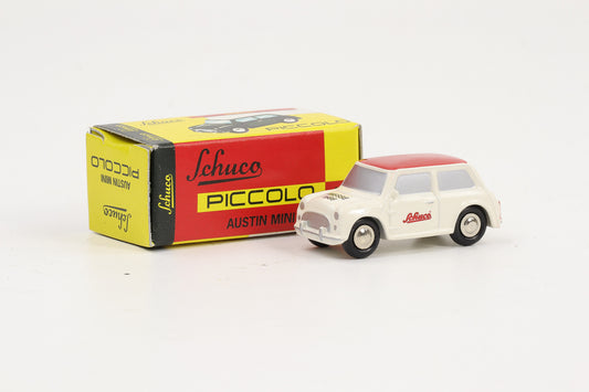 1:90 Schuco Piccolo Austin Mini Cooper Messe 1998 weiß-rot Art.Nr. 01331-AM