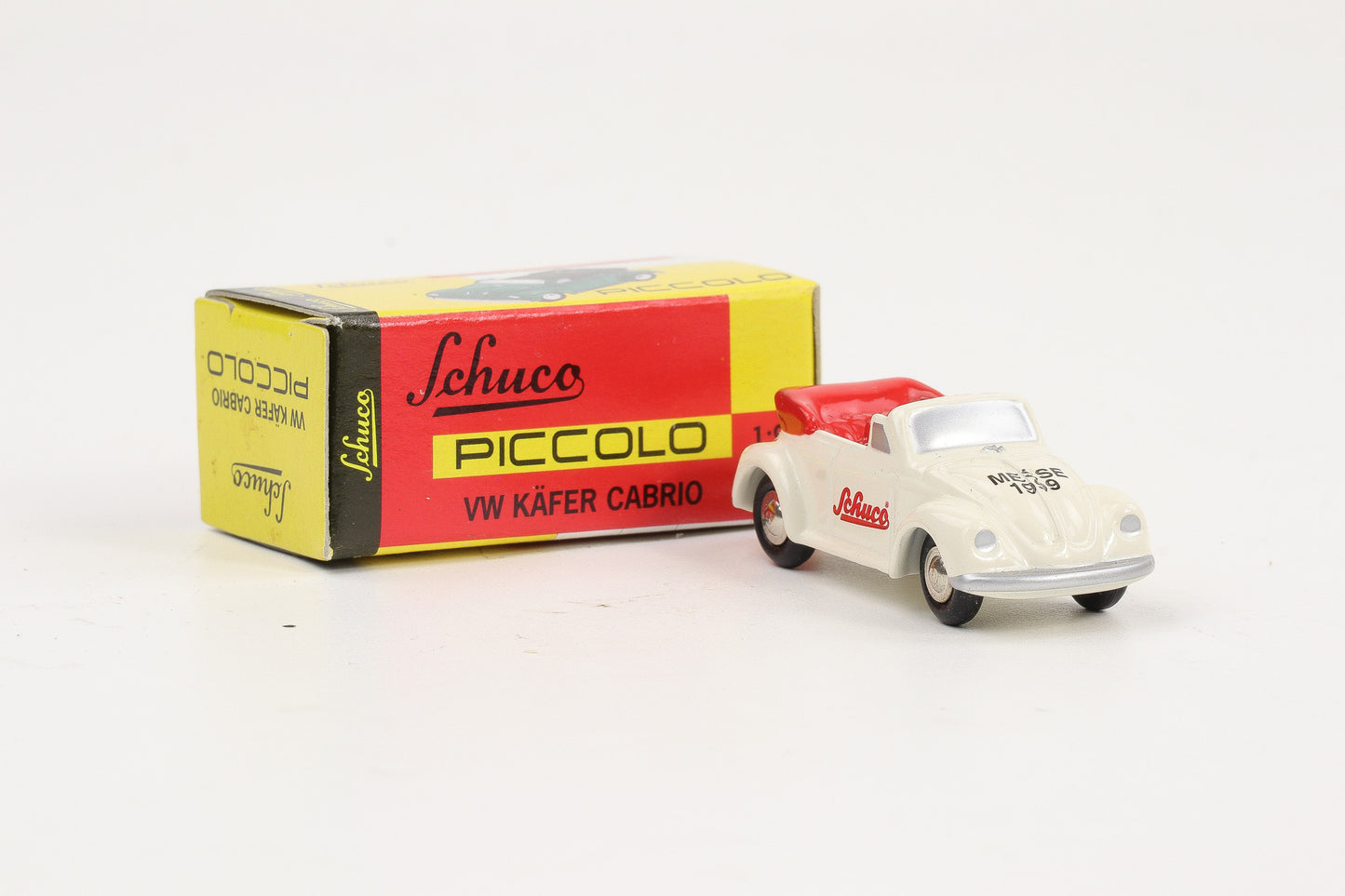 1:90 Schuco Piccolo VW Käfer Cabrio Messe 1999 weiß