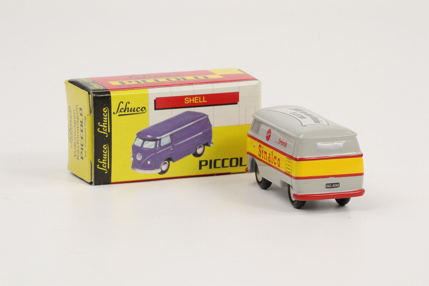 1:90 Schuco Piccolo VW T1 Bus Bulli Sinalco 2000 km durch Deutschland grau-gelb-rot