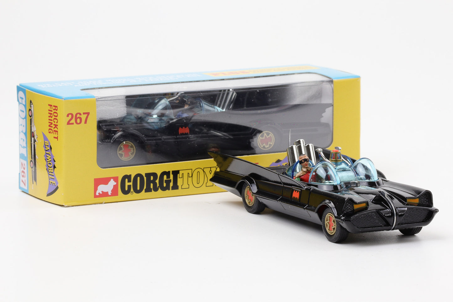 1:46 Corgi Toys Rocket Firing Batmobile with Figures Nr. 267 Repro