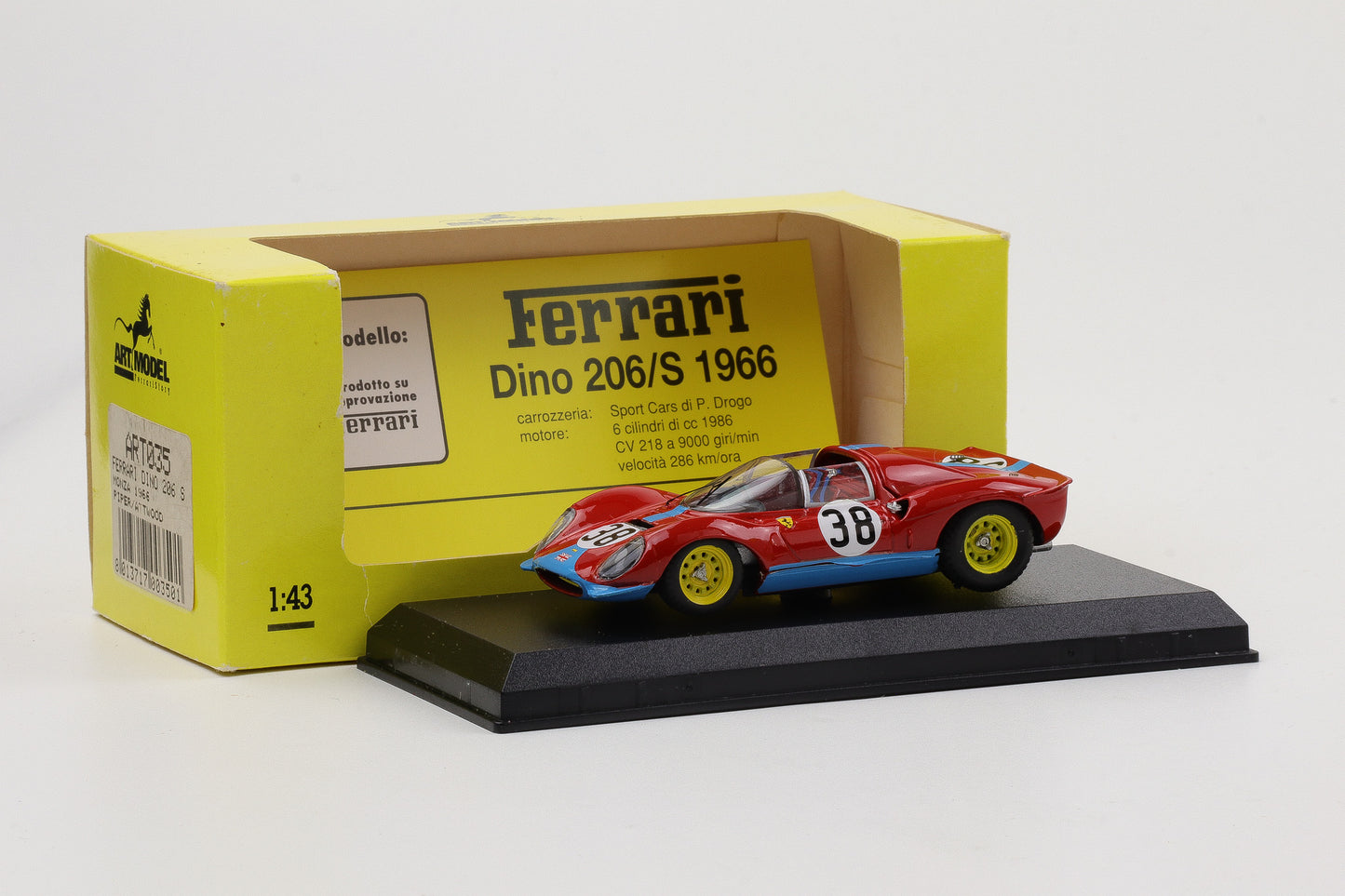 1:43 Art Model Ferrari DINO 206 S Monza 1966 #38 Piper Attwood