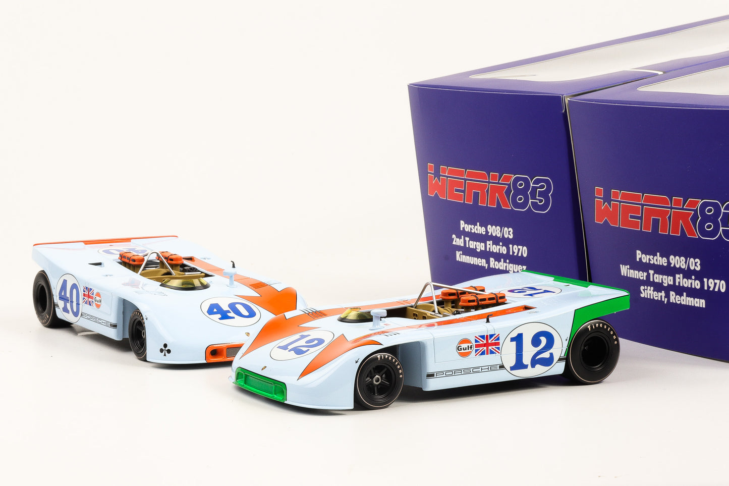 1:18 Werk83 Porsche 908/03 #40 #12 Set Winner / 2nd Targa Florio 1970