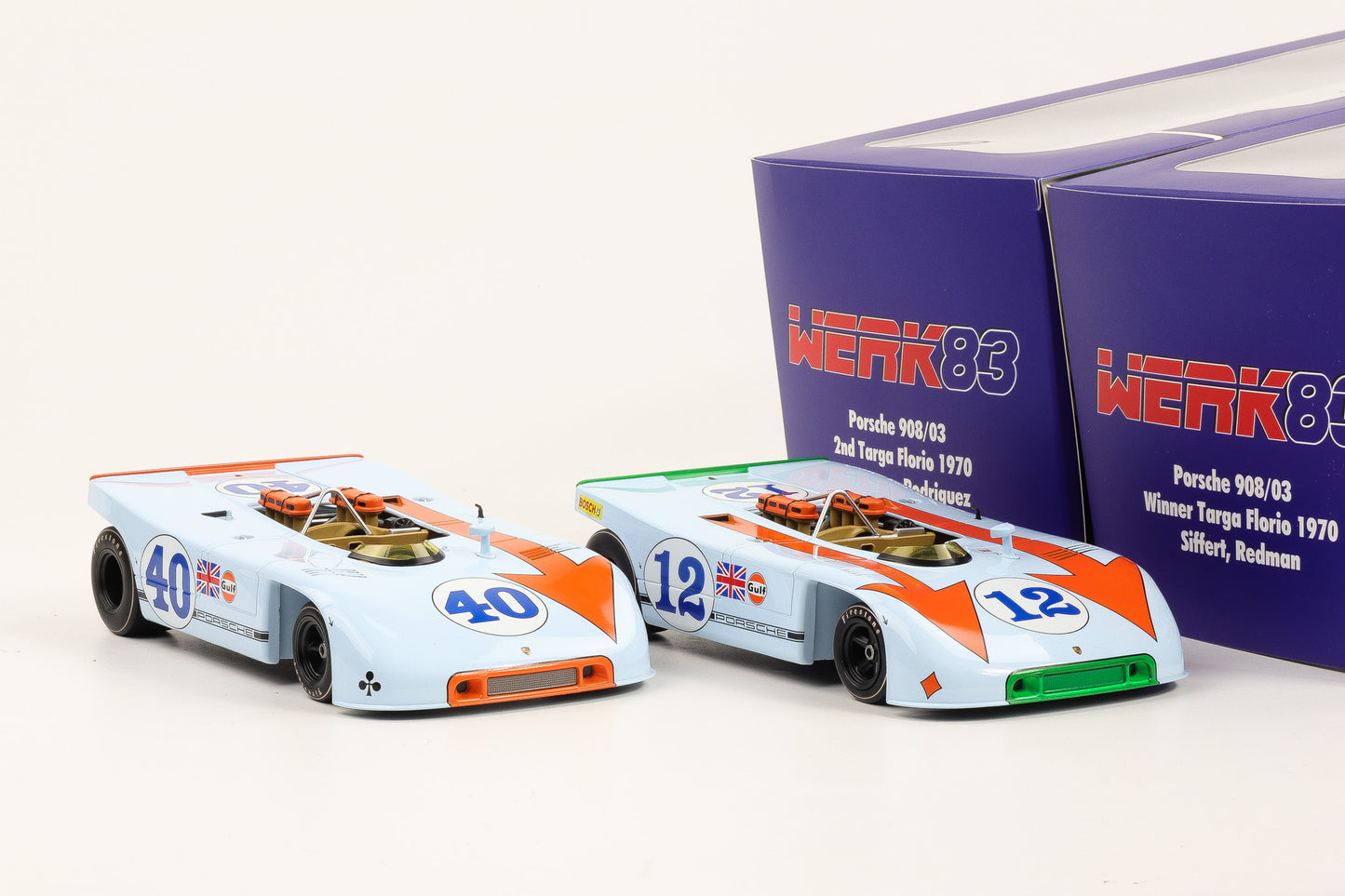 1:18 Werk83 Porsche 908/03 #40 #12 Set Winner / 2nd Targa Florio 1970