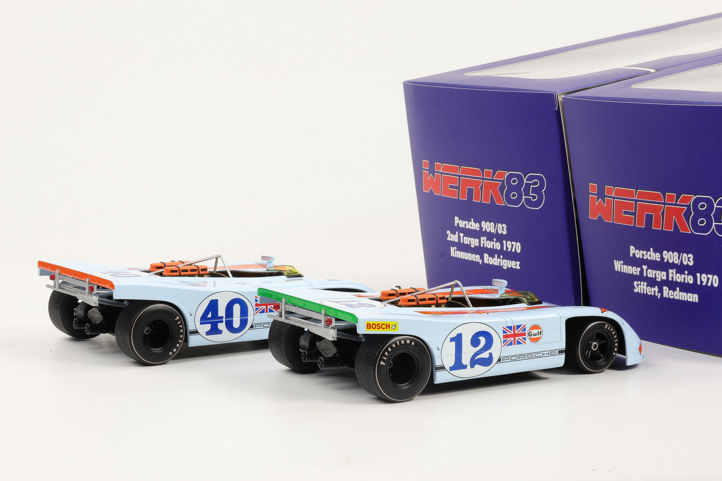 1:18 Werk83 Porsche 908/03 #40 #12 Set Winner / 2nd Targa Florio 1970