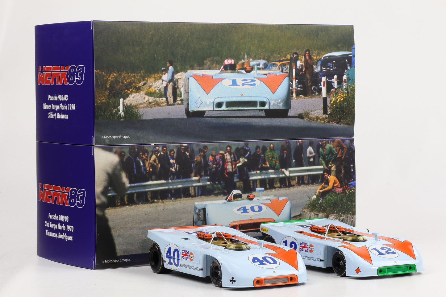 1:18 Werk83 Porsche 908/03 #40 #12 Set Winner / 2nd Targa Florio 1970