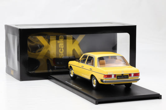 1:18 Mercedes-Benz 230E W123 Saloon 1975 gelb diecast KK Scale