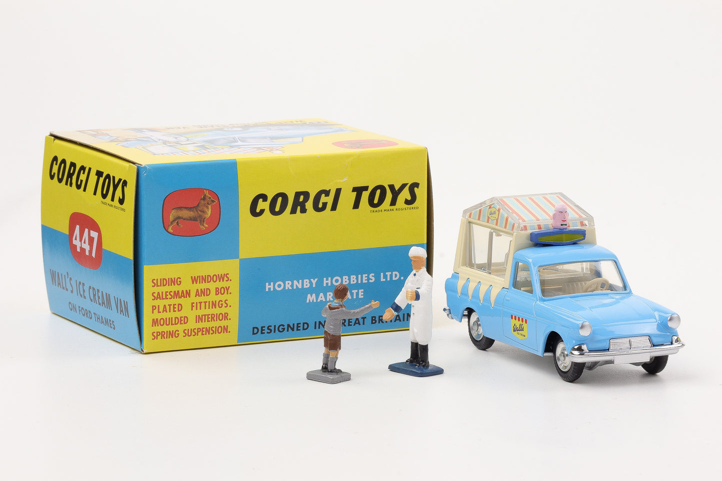 1:43 Corgi Toys Ford Thames Wall's Ice Cream Van mit Figuren - Nr.447