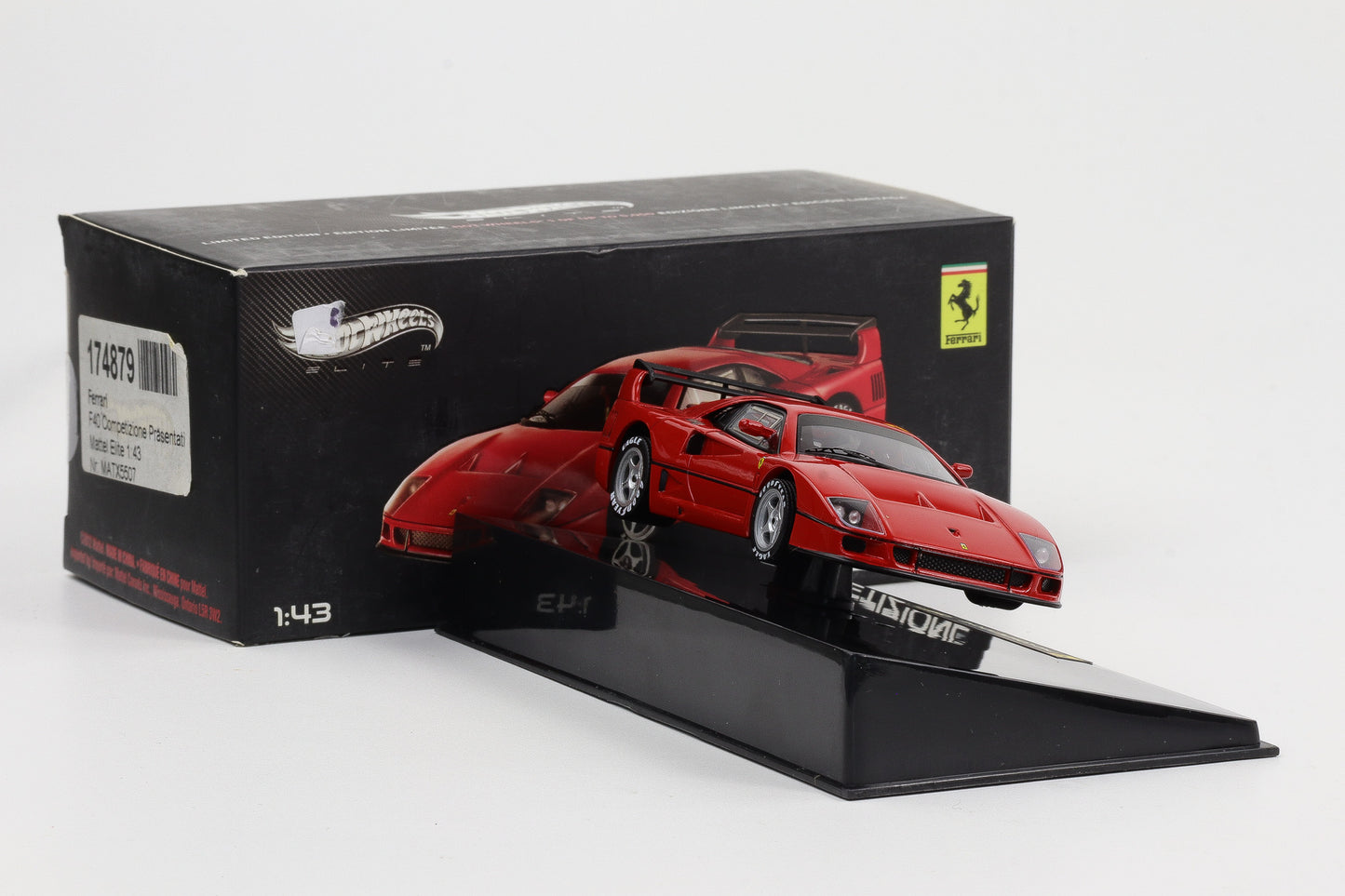 1:43 Hot Wheels Elite Ferrari F40 Competizione rot X5507