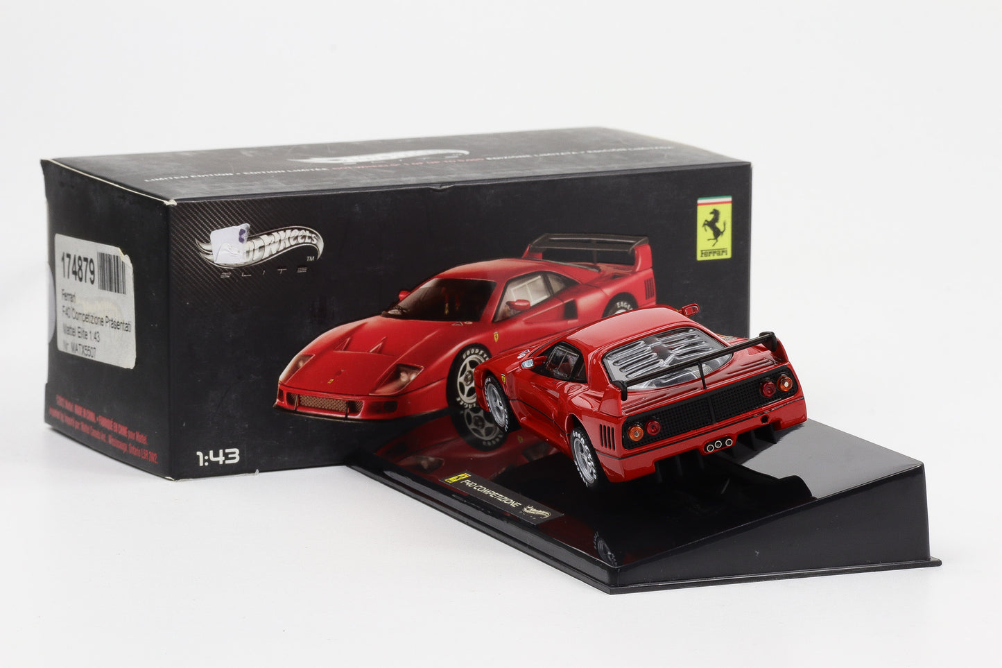 1:43 Hot Wheels Elite Ferrari F40 Competizione rot X5507