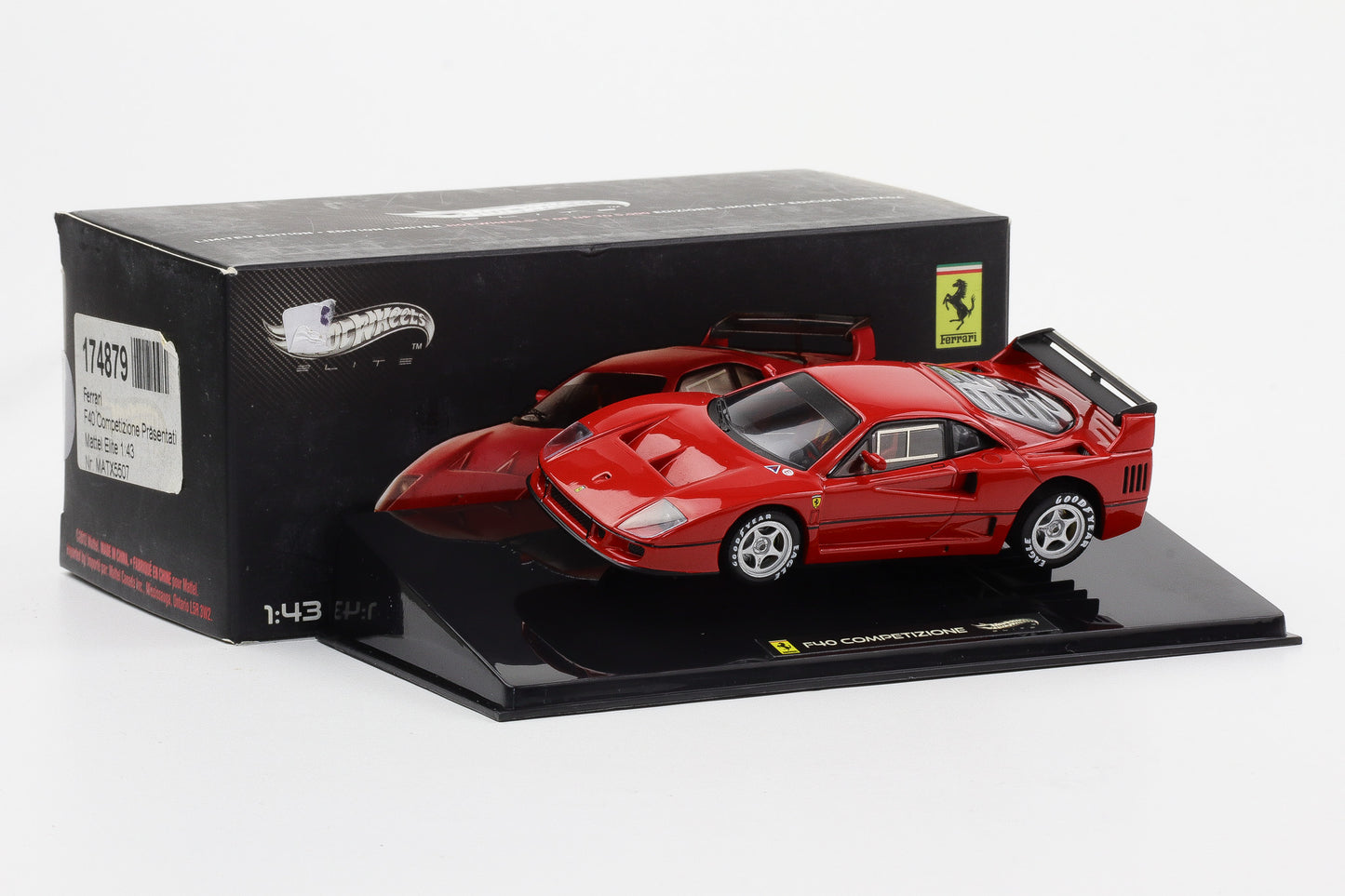 1:43 Hot Wheels Elite Ferrari F40 Competizione rot X5507