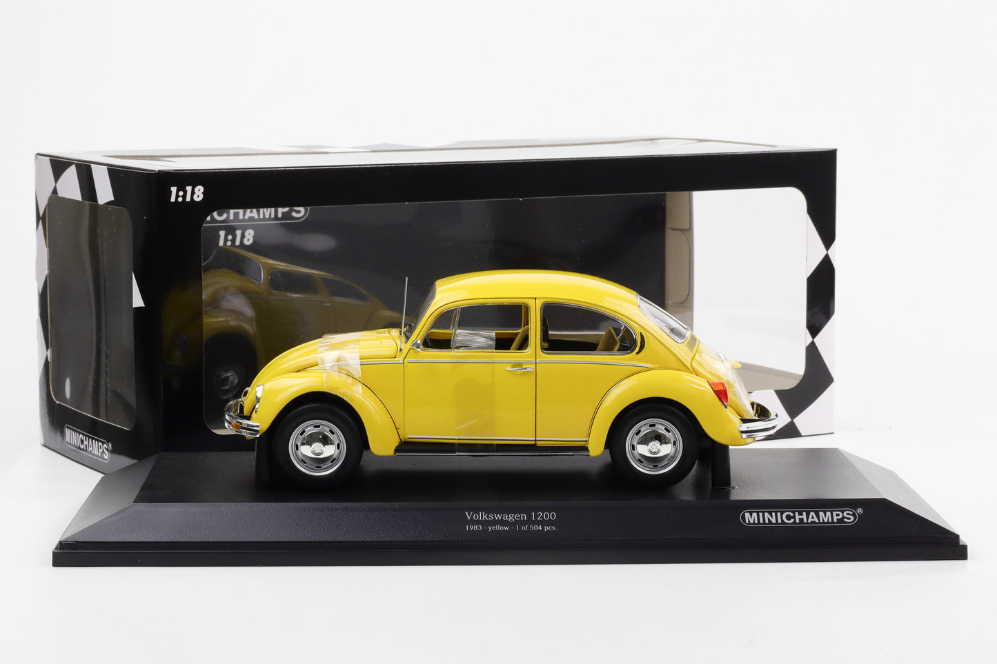 1:18 Minichamps VW Volkswagen VW Käfer 1200 1983 gelb 150 057106 OVP NEU
