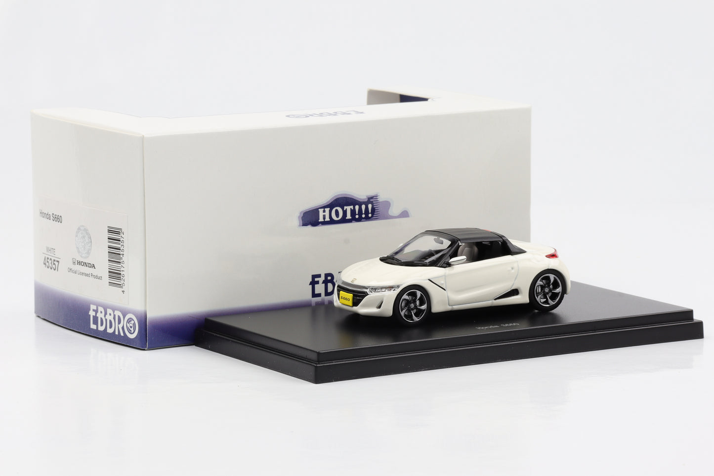 1:43 Honda S660 Sportcoupe 2015 weiss Dach abnehmbar Ebbro Diecast