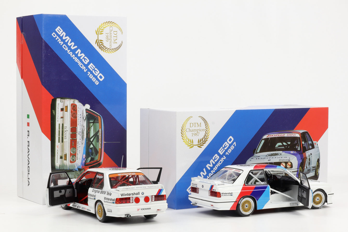 1:18 WERK83 BMW M3 E30 #2 #15 DTM 1987/89 van de Poele Ravaglia Champion Set