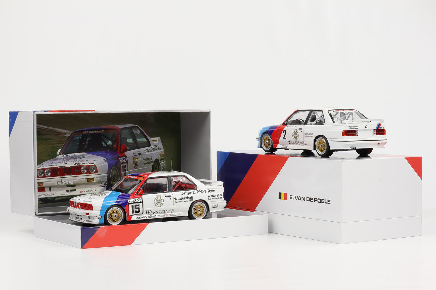 1:18 WERK83 BMW M3 E30 #2 #15 DTM 1987/89 van de Poele Ravaglia Champion Set