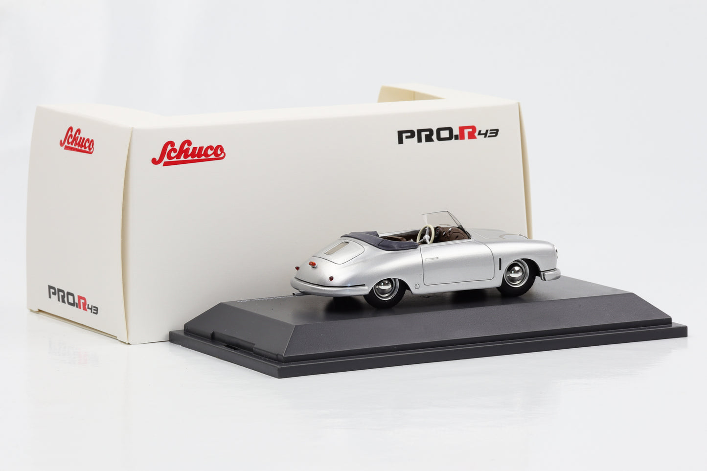 1:43 Porsche 356 Gmünd Cabrio 1948 metallic silber Schuco PRO.R43 resin