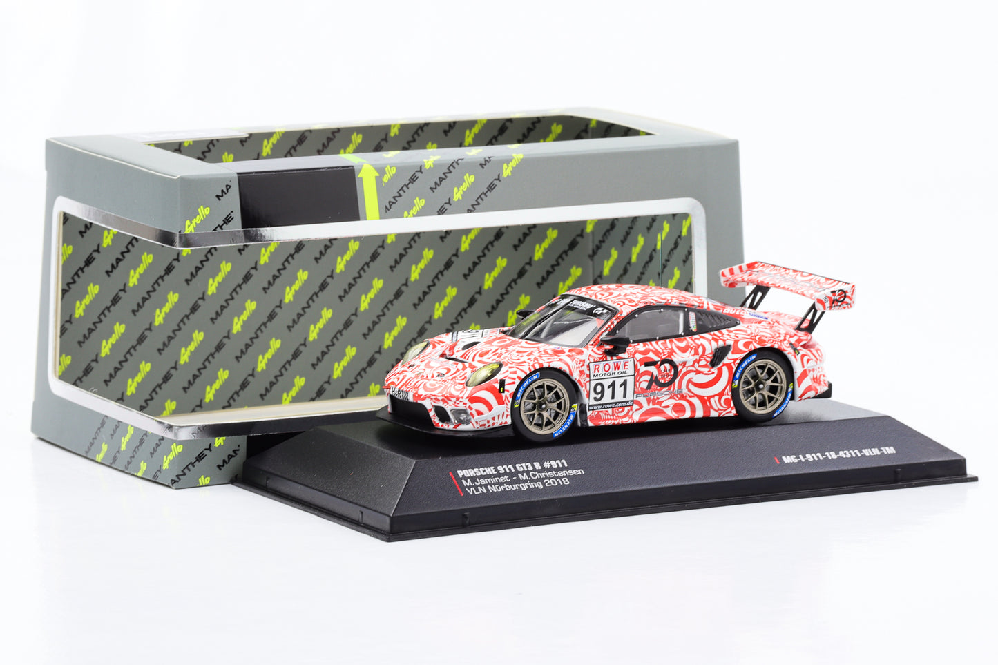 1:43 Porsche 911 GT3 R #911 VLN 9 Nürburgring 2018 Manthey Racing Ixo