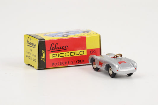 1:90 Schuco Piccolo Porsche Spyder 708 Cabrio PS Präsent Service silber