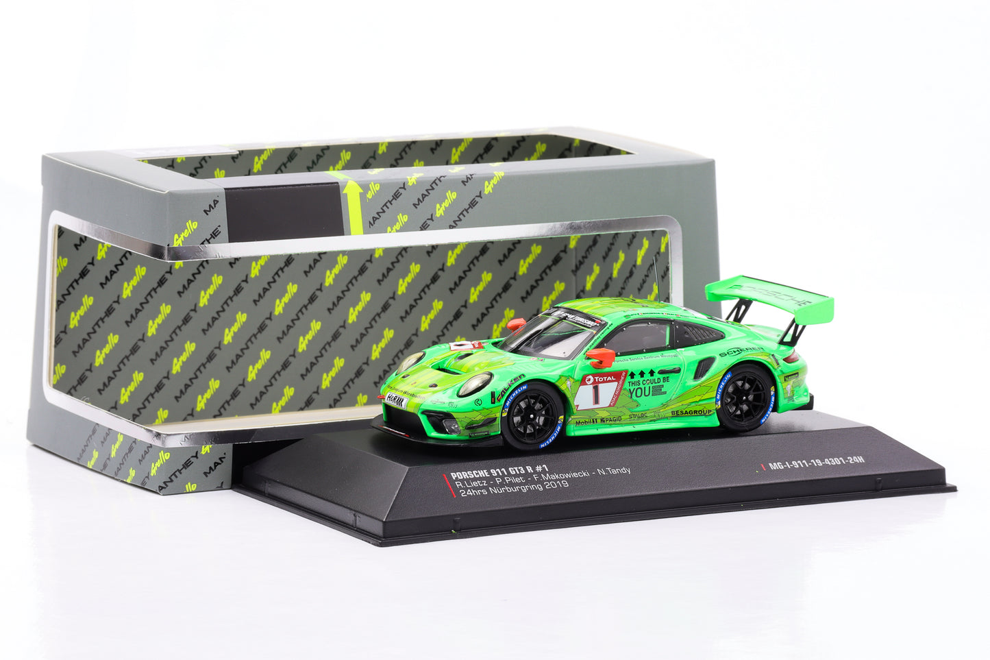 1:43 Porsche 911 991 II GT3 R #1 24h Nürburgring 2019 Manthey Grello Racing IXO