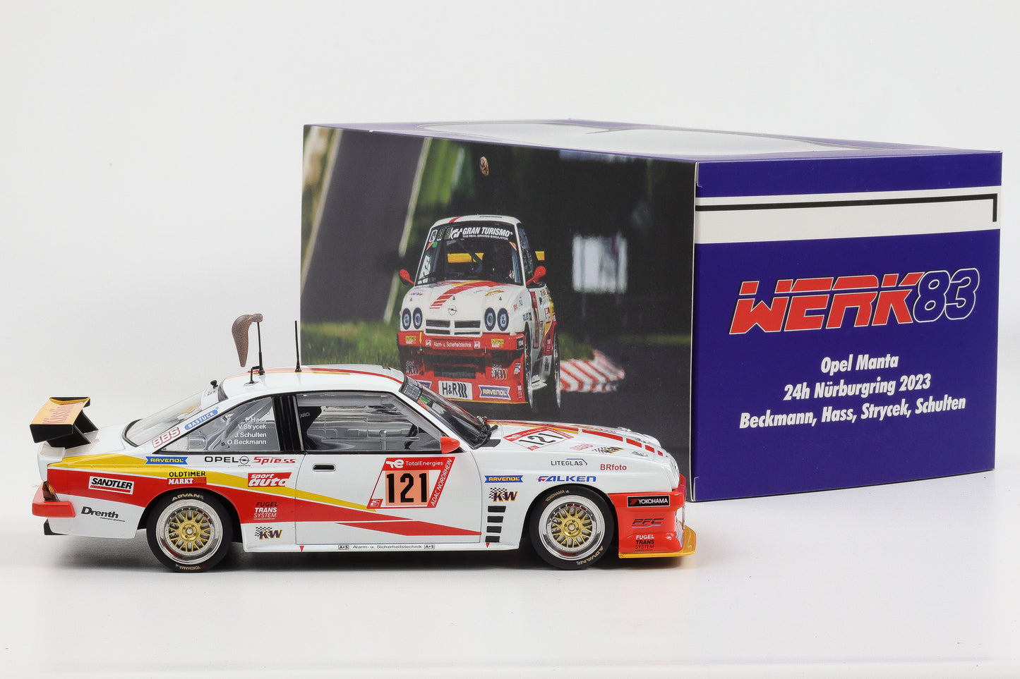 1:18 Opel Manta B2 #121 Fuchsschwanz Spiess 24h Nürburgring 2023 Werk83
