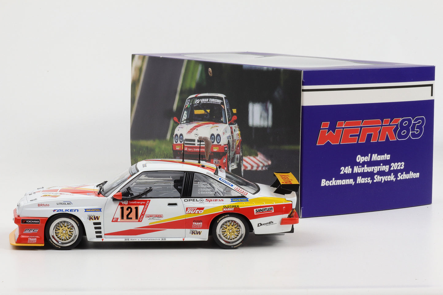1:18 Opel Manta B2 #121 Fuchsschwanz Spiess 24h Nürburgring 2023 Werk83