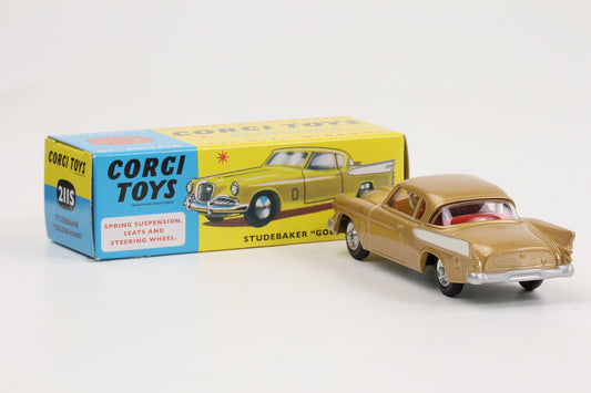 1:49 Corgi Toys Studebaker Golden Hawk metallicgold Nr. 211S Repro
