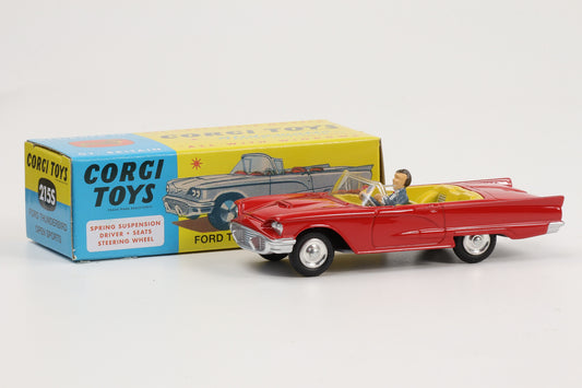 1:48 Corgi Toys Ford Thunderbird mit Federung 1962 rot mit Fahrer Nr. 215S Repro