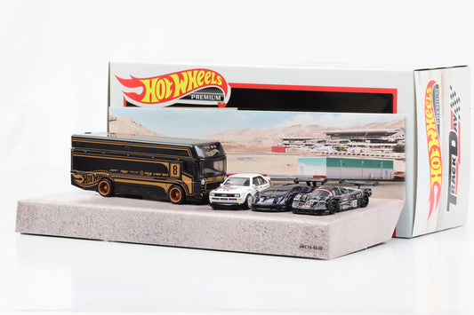 1:64 Track Day Diorama Box Audi Quattro Lamborghini C9 Hot Wheels