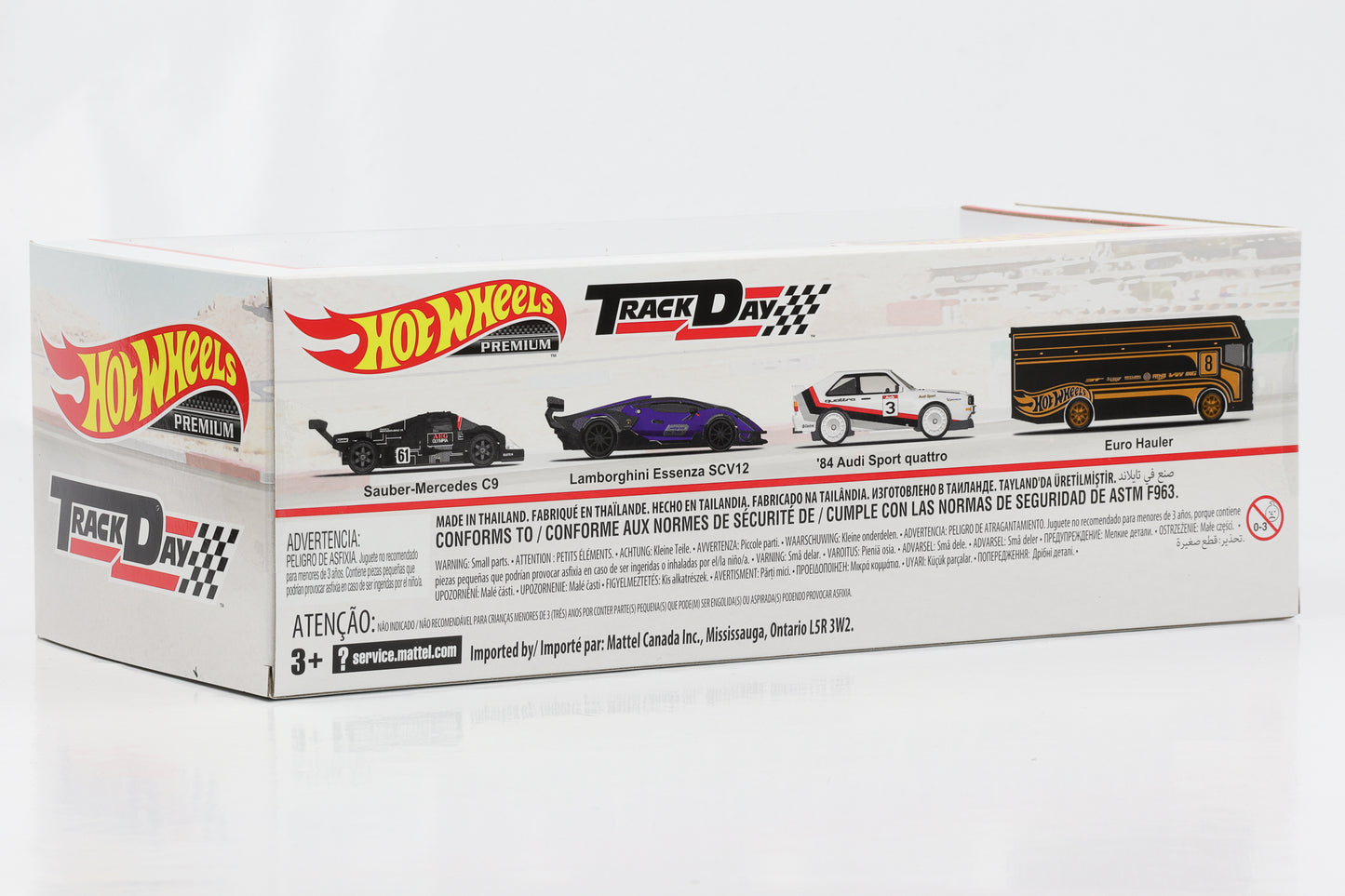 1:64 Track Day Diorama Box Audi Quattro Lamborghini C9 Hot Wheels