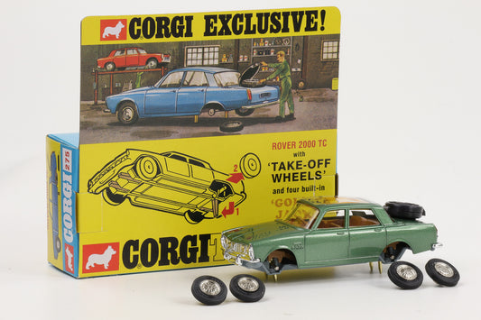 1:46 Corgi Toys Rover 2000 TC metallicgrün Take off wheels - Nr. 275 Repro