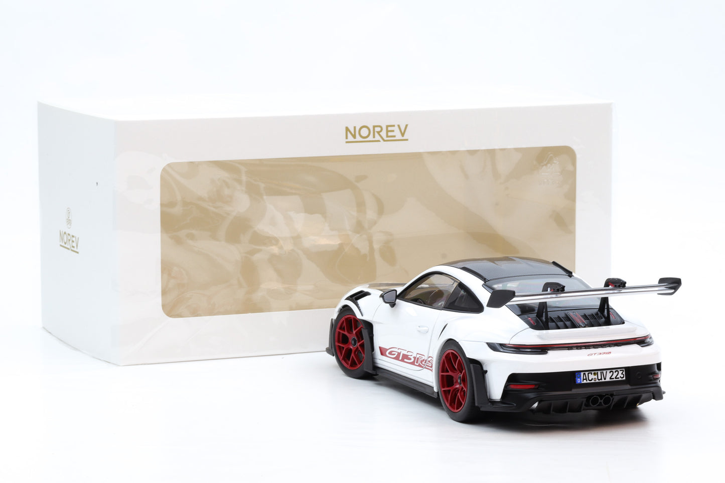 1:18 Norev Porsche 911 GT3 RS 2022 Weissach Package white pyro red 187373
