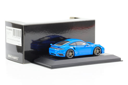 1:43 Porsche 911 992 Turbo S Sport Design sharkblue 2021 Minichamps