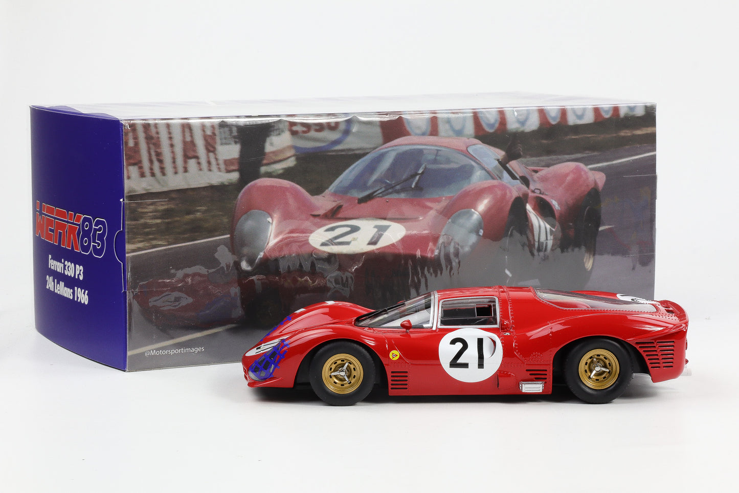1:18 Ferrari 330 P3 Coupe #21 Bandini, Guichet 24h Le Mans 1966 WERK83 diecast