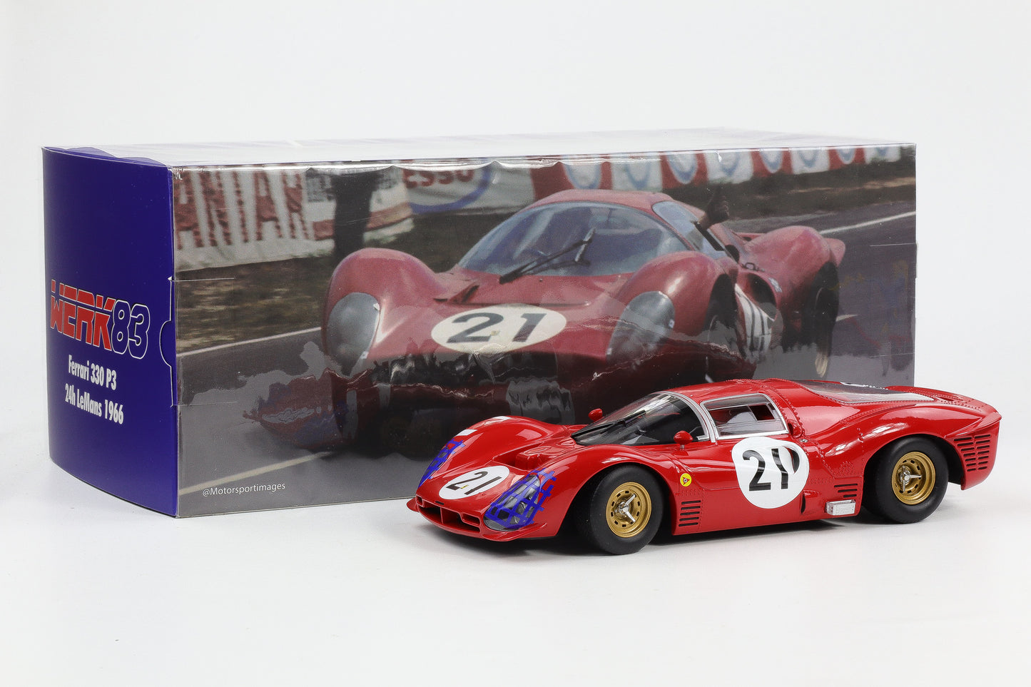 1:18 Ferrari 330 P3 Coupe #21 Bandini, Guichet 24h Le Mans 1966 WERK83 diecast