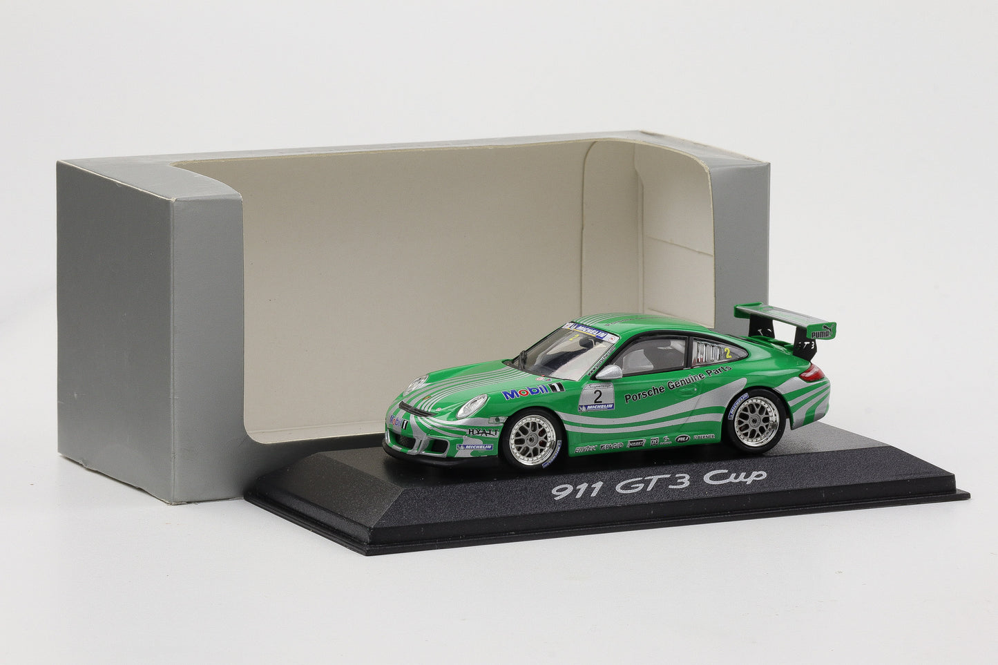1:43 Minichamps Porsche 911 997 GT3 Cup grün-silber WAP Dealer