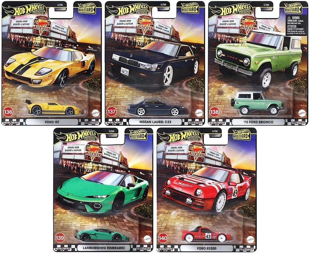 1:64 Hot Wheels Boulevard 5er Set Komplettsatz 136-140 GJT68 978E