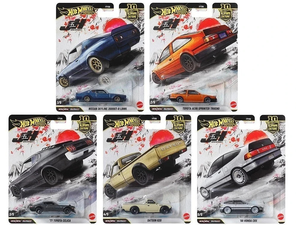1:64 Hot Wheels Premium Japan Historics #5 SET - Datsun Nissan Honda Toyota 976P