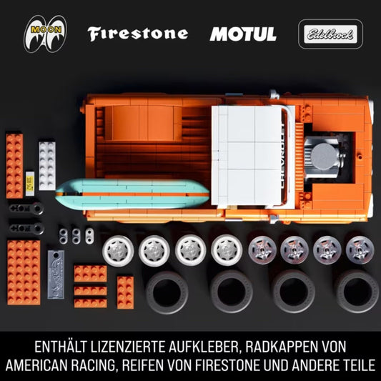 1:16 Hot Wheels Elite Custom ’62 Chevy Pickup Mattel Brick Shop Bauset 858 Teile JFT20