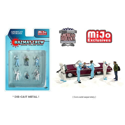 1:64 Figur Hazmat Crew Pandemie Maske Set 6 Figuren American Diorama Mijo
