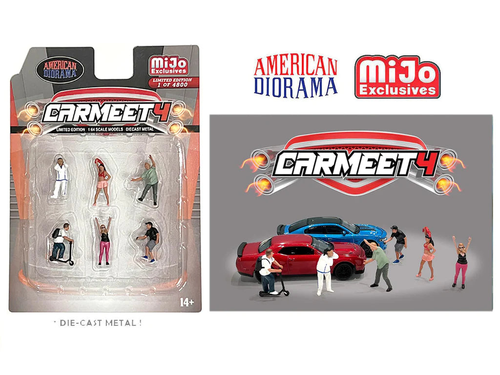 1:64 Figure Carmeet 4 Street Race Set 6 Figures American Diorama