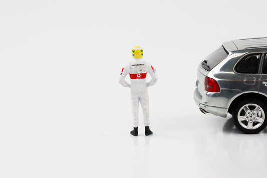 1:43 F1 Figur L. Hamilton weiss 2008 Formel 1 Cartrix CT022 41mm