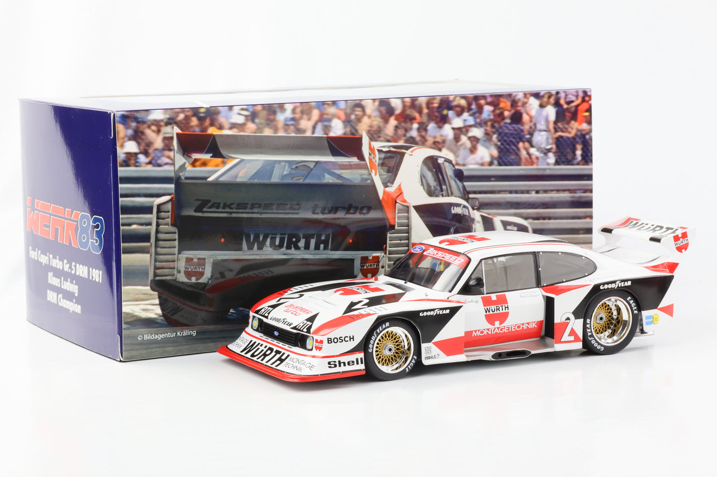 1:18 Ford Capri Turbo Gr.5 Würth #2 DRM Campion 1981 Klaus Ludwig Werk83
