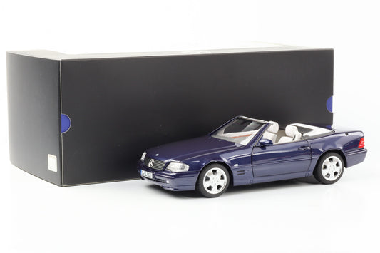 1: 18 Norev Mercedes-Benz 500 SL R129 Hardtop Softtop Azuritblau metallic Dealer